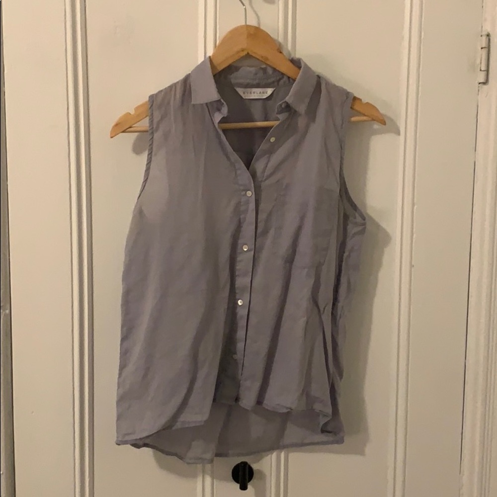 Everlane - sleeveless collared shirt w/pocket